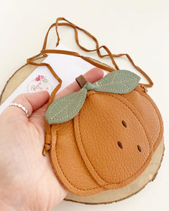 Mini pumpkin bag- pumpkin pouch - pumpkin purse - toddler bag