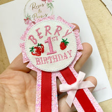 Load image into Gallery viewer, Berry 1st Birthday Glitter Badge
