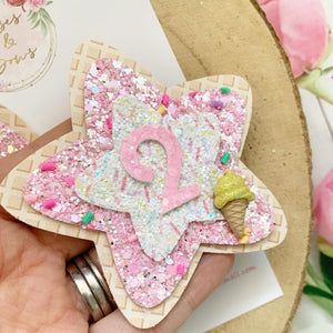 Ice Cream Birthday Badge - Birthday Glitter Badge