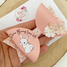 Load image into Gallery viewer, Some Bunny Loves Me Hair Bow Headband or Clip
