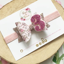 Load image into Gallery viewer, Cowboy cowgirl Birthday Bow Headband or Clip
