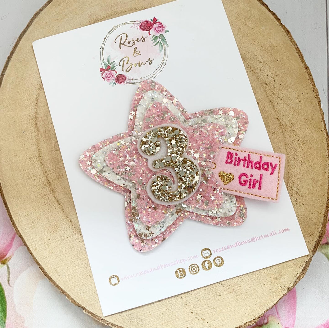 Birthday Girl Badge - Birthday Glitter Badge