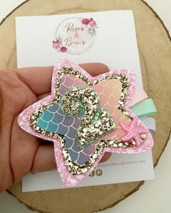 Mermaid Birthday Badge - Birthday Glitter Badge