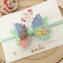 Load image into Gallery viewer, Bunny Glitter Hair Bow Hair Clip or Headband
