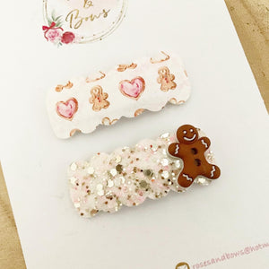 Pink Gingerbread Snap Clip Set