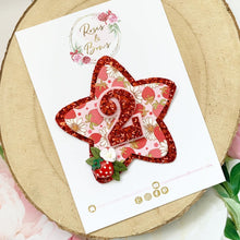 Load image into Gallery viewer, Strawberry Birthday Badge - Birthday Glitter Badge
