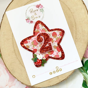 Strawberry Birthday Badge - Birthday Glitter Badge