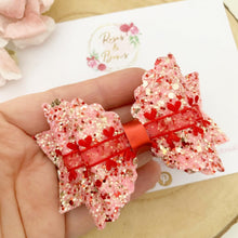 Load image into Gallery viewer, Red heart Valentines Valentine’s Day hair Bow Headband or Clip
