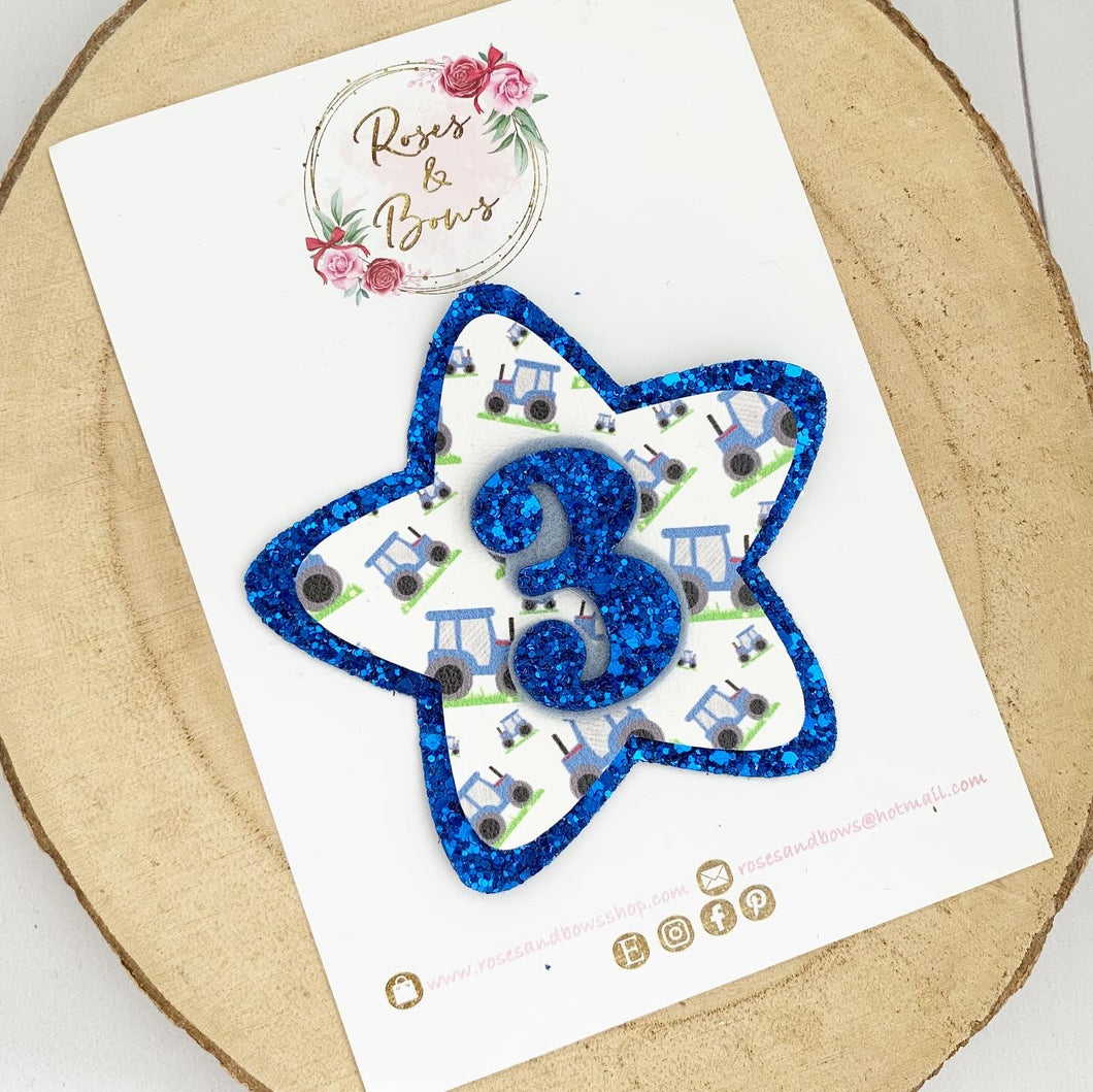Tractor Birthday Badge - Birthday Glitter Badge