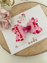 Load image into Gallery viewer, Pink and Red Valentine’s Day Hair Bow Headband or Clip
