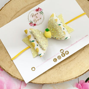 Lemon Hair Bow Headband or Clip