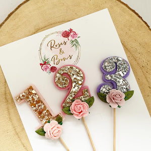 Small Cake Topper with Flower