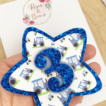 Load image into Gallery viewer, Tractor Birthday Badge - Birthday Glitter Badge
