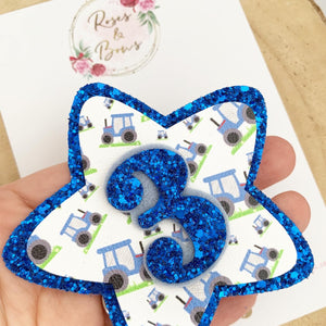 Tractor Birthday Badge - Birthday Glitter Badge