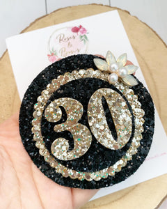 30 Birthday Badge - Birthday Glitter Badge