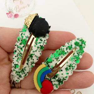 St Patrick’s Day Scalloped Snap Clip Pair