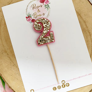 Small Cake Topper with Flower