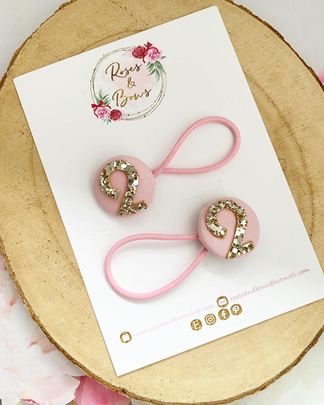 Birthday Age Bobbles Hair Ties Set of 2