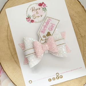 Birthday Girl Hair Bow Headband or Clip