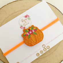 Load image into Gallery viewer, Embroidered Pumpkin Headband or Clip
