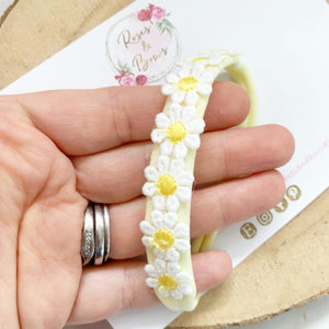 Daisy headband - lemon nylon headband