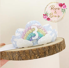 Load image into Gallery viewer, Rainbow tiara, birthday accessory - custom ages
