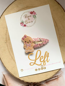 Pink Gingerbread Snap Clip