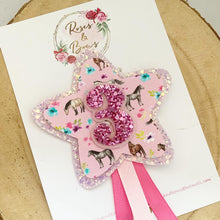 Load image into Gallery viewer, Birthday Horse Badge - Birthday Glitter Badge
