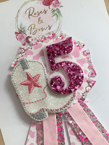 Cowgirl Number Birthday Badge