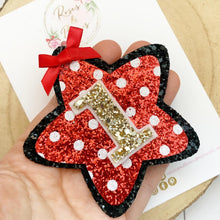 Load image into Gallery viewer, Minnie Mouse inspired Birthday Badge - Birthday Glitter Badge
