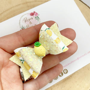Lemon Hair Bow Headband or Clip