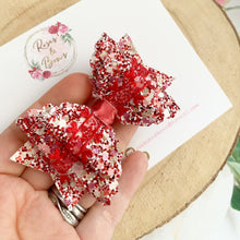 Load image into Gallery viewer, Red heart Valentines Valentine’s Day hair Bow Headband or Clip
