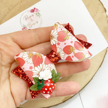 Load image into Gallery viewer, Strawberry Hair Bow Headband or Clip
