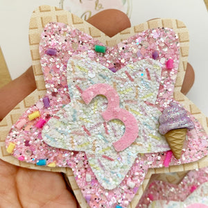 Ice Cream Birthday Badge - Birthday Glitter Badge