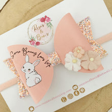 Load image into Gallery viewer, Some Bunny Loves Me Hair Bow Headband or Clip
