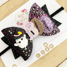 Load image into Gallery viewer, Halloween Ghost Boo Hair Bow Headband or Clip
