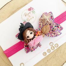 Load image into Gallery viewer, Witch Glitter Bow Headband or Clip
