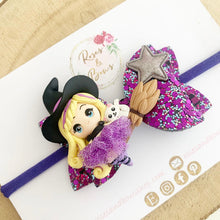 Load image into Gallery viewer, Witch Glitter Bow Headband or Clip
