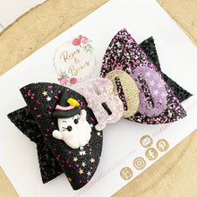 Load image into Gallery viewer, Halloween Ghost Boo Hair Bow Headband or Clip
