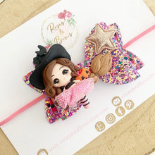 Load image into Gallery viewer, Witch Glitter Bow Headband or Clip
