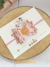 Load image into Gallery viewer, Pink Gingerbread Hair Bow Clip or Headband
