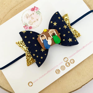 Christmas nativity Hair Bow Headband or Clip