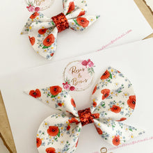 Load image into Gallery viewer, Poppy Leatherette Hair Bow Headband or clip
