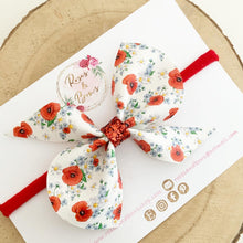 Load image into Gallery viewer, Poppy Leatherette Hair Bow Headband or clip
