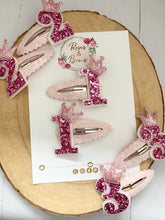 Load image into Gallery viewer, Princess Birthday Clip -Birthday Number Snap Clip
