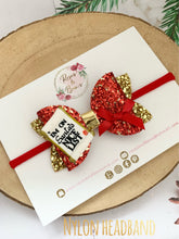 Load image into Gallery viewer, Christmas Nice List Hair Bow Headband or Clip
