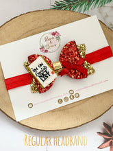 Load image into Gallery viewer, Christmas Nice List Hair Bow Headband or Clip
