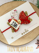Load image into Gallery viewer, Christmas Nice List Hair Bow Headband or Clip
