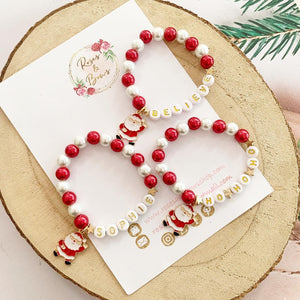 Red Santa Personalised Christmas Bracelet