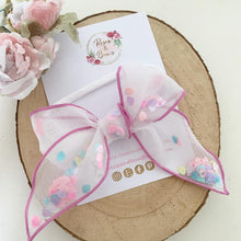 Load image into Gallery viewer, Mermaid Shaker Organza Hair Bow Headband or Clip
